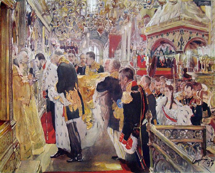 Valentin Serov Coronation of Tsar Nicholas II of Russia oil painting picture